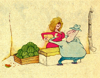 Jaktas arnas - Karikatra: Arbzai / Watermelons // Caricature, Karikatros, Caricaturas, caricatura, www.sarunas.com
