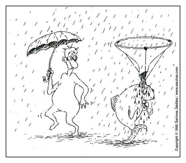 Jakštas Šarūnas. Karikatūra, Cartoon, Karikaturen, Caricatura. „Šluota“ (1992 m., Nr. 18).