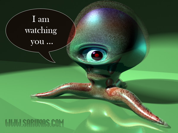 Šarūnas Jakštas, 3d iliustracija, "Aš tave stebiu...", "I am watching you..." 3d cartoon, caricature
